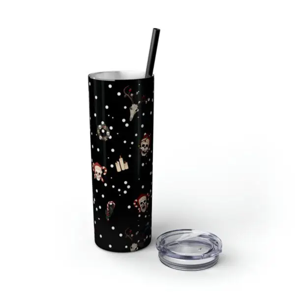 Nocturnal Yuletide Skinny Tumbler with Straw, 20oz - Image 15