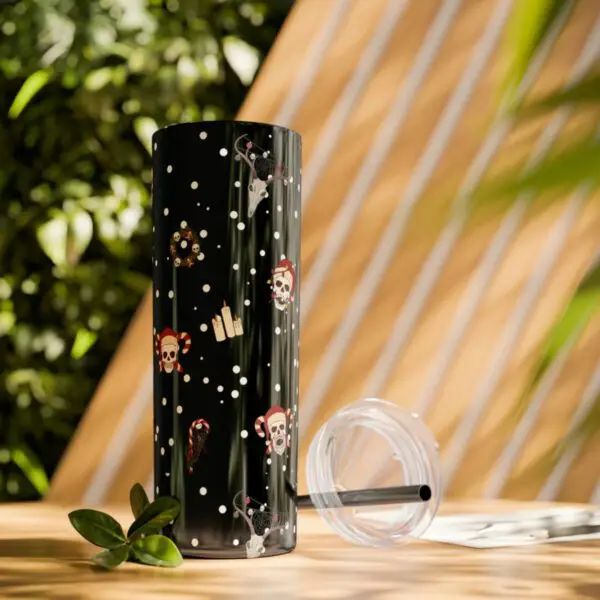 Nocturnal Yuletide Skinny Tumbler with Straw, 20oz - Image 18