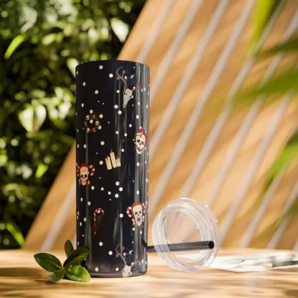 Nocturnal Yuletide Skinny Tumbler with Straw, 20oz - Image 36
