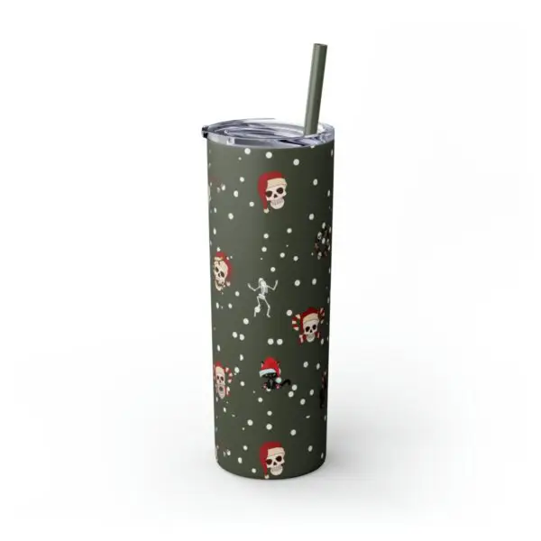 Nocturnal Yuletide Skinny Tumbler with Straw, 20oz - Image 2