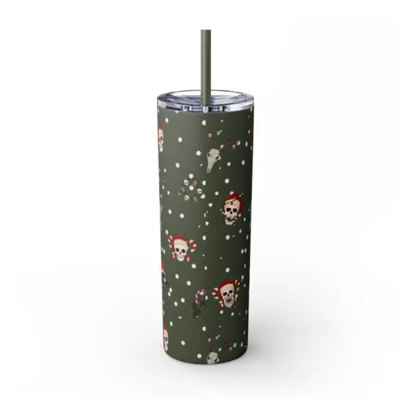 Nocturnal Yuletide Skinny Tumbler with Straw, 20oz - Image 3