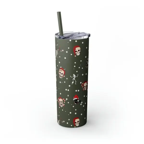 Nocturnal Yuletide Skinny Tumbler with Straw, 20oz - Image 4