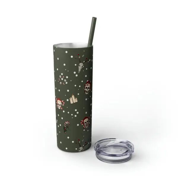 Nocturnal Yuletide Skinny Tumbler with Straw, 20oz - Image 6