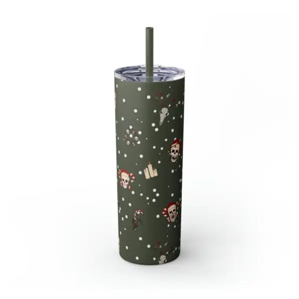 Nocturnal Yuletide Skinny Tumbler with Straw, 20oz