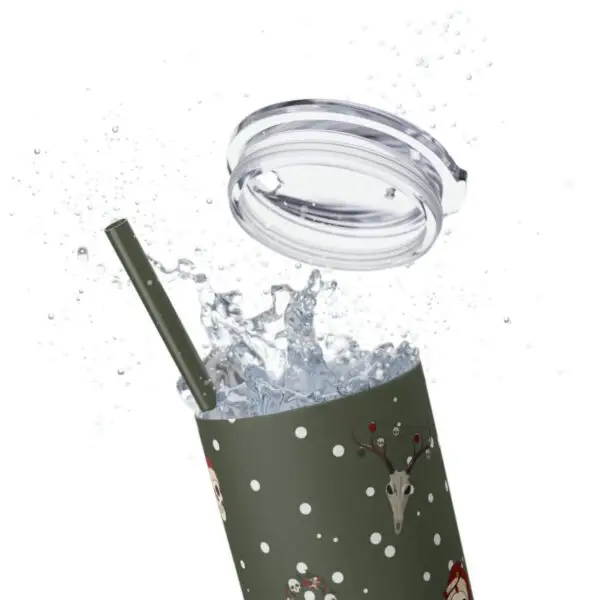 Nocturnal Yuletide Skinny Tumbler with Straw, 20oz - Image 8