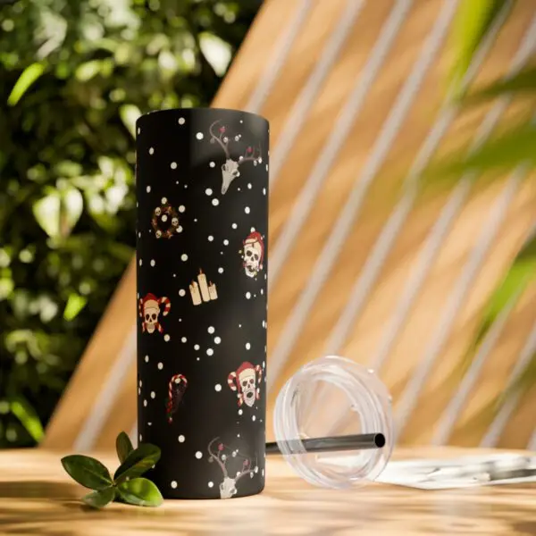 Nocturnal Yuletide Skinny Tumbler with Straw, 20oz - Image 45