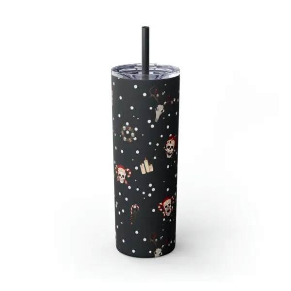 Nocturnal Yuletide Skinny Tumbler with Straw, 20oz - Image 46