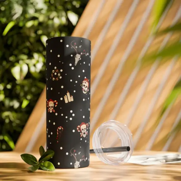Nocturnal Yuletide Skinny Tumbler with Straw, 20oz - Image 54