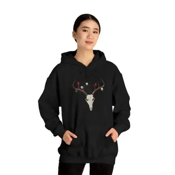 Reindeer Necromancy Goth Holiday Unisex Heavy Blend™ Hooded Sweatshirt - Image 5