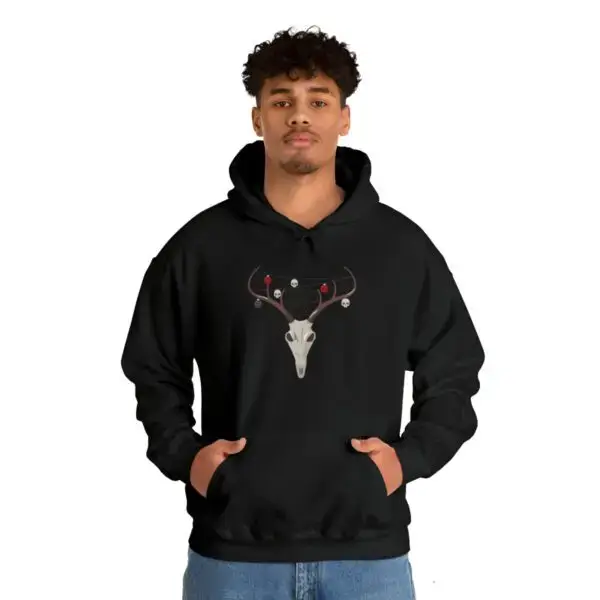 Reindeer Necromancy Goth Holiday Unisex Heavy Blend™ Hooded Sweatshirt - Image 6