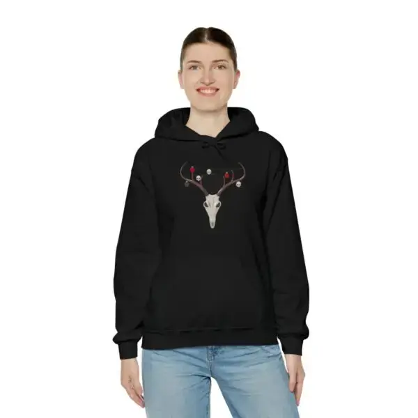 Reindeer Necromancy Goth Holiday Unisex Heavy Blend™ Hooded Sweatshirt - Image 7