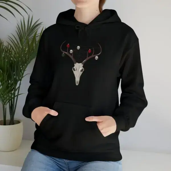 Reindeer Necromancy Goth Holiday Unisex Heavy Blend™ Hooded Sweatshirt - Image 9