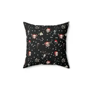 Nocturnal Yuletide Goth Holiday Spun Polyester Square Pillow 14x14