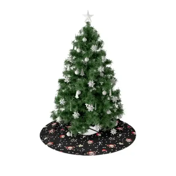Nocturnal Yuletide Fleece Goth Christmas Tree Skirts - Image 3