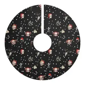 Nocturnal Yuletide Fleece Goth Christmas Tree Skirts