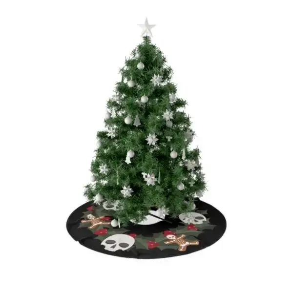 Midnight Merriment Gothic Christmas Tree Skirts - Image 3