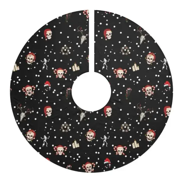Nocturnal Yuletide Fleece Goth Christmas Tree Skirts