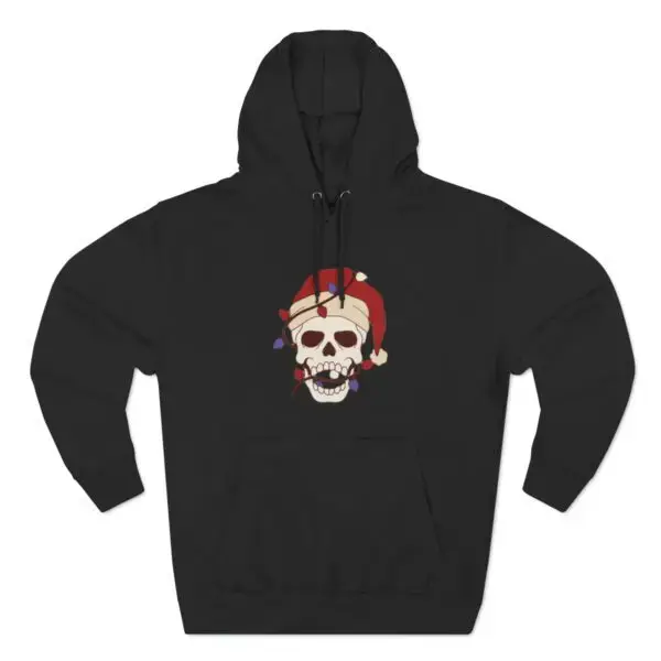 Skulliday Lights Goth Holiday Unisex Premium Pullover Hoodie - Image 2