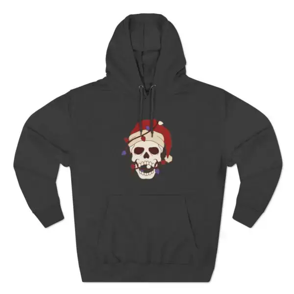 Skulliday Lights Goth Holiday Unisex Premium Pullover Hoodie - Image 12