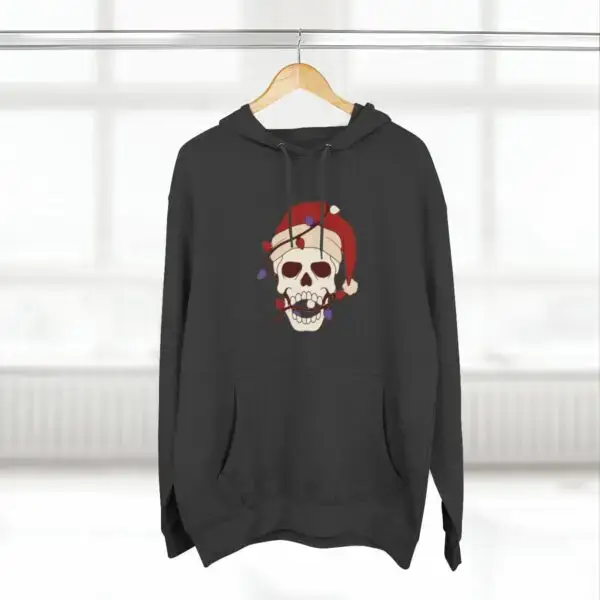 Skulliday Lights Goth Holiday Unisex Premium Pullover Hoodie - Image 14