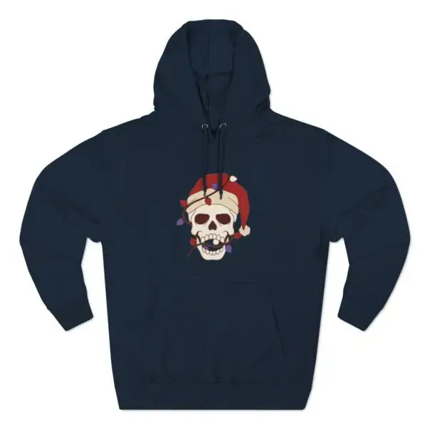 Skulliday Lights Goth Holiday Unisex Premium Pullover Hoodie - Image 17