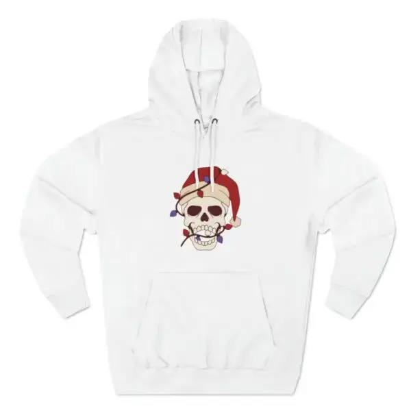 Skulliday Lights Goth Holiday Unisex Premium Pullover Hoodie - Image 7