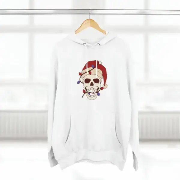 Skulliday Lights Goth Holiday Unisex Premium Pullover Hoodie - Image 9