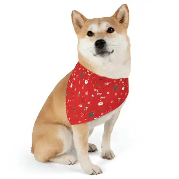 Red Festive Elegance Pet Bandana Collar - Image 2