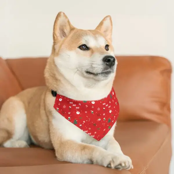 Red Festive Elegance Pet Bandana Collar - Image 8