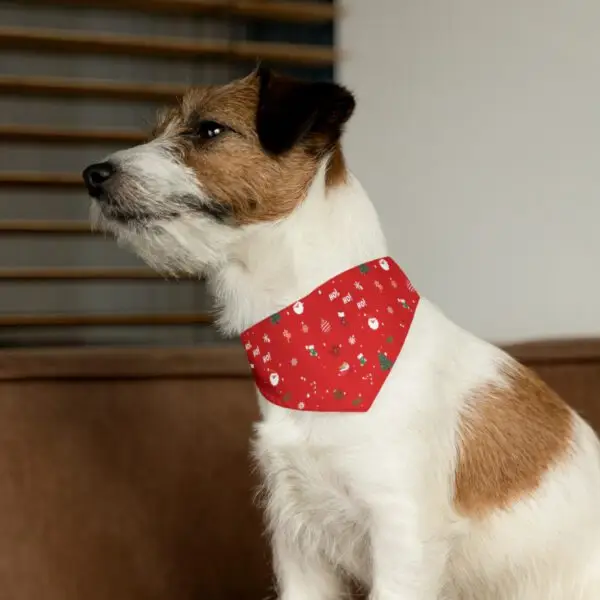 Red Festive Elegance Pet Bandana Collar - Image 5