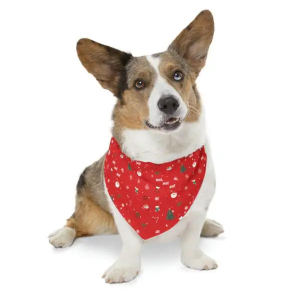 Red Festive Elegance Pet Bandana Collar - Image 10