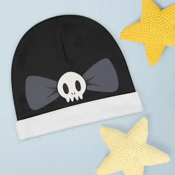 Skull Bow Baby Beanie (AOP) - Image 2