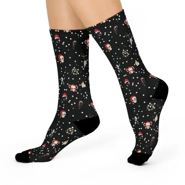Nocturnal Yuletide Goth Holiday Cushioned Crew Socks - Image 2
