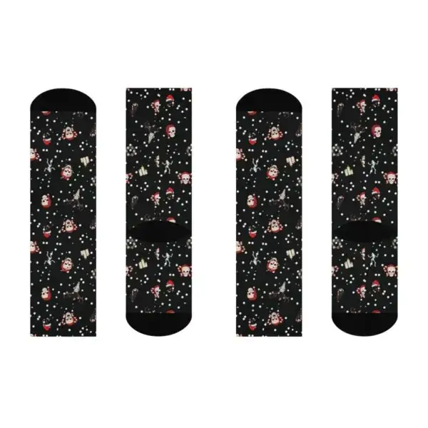 Nocturnal Yuletide Goth Holiday Cushioned Crew Socks - Image 3