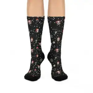 Nocturnal Yuletide Goth Holiday Cushioned Crew Socks