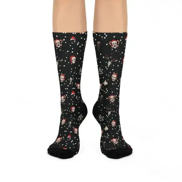 Nocturnal Yuletide Goth Holiday Cushioned Crew Socks