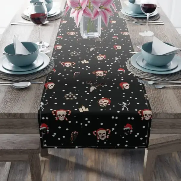 Nocturnal Yuletide Goth Holiday Table Runner (Cotton, Poly) - Image 10