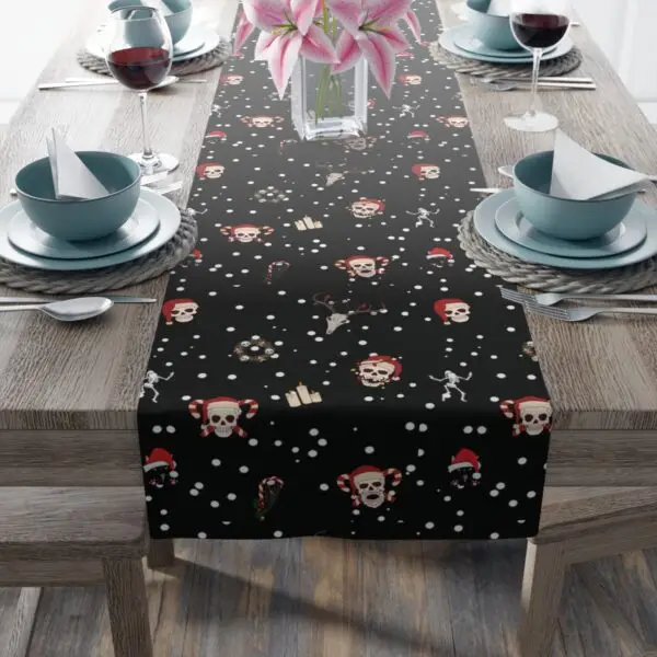 Nocturnal Yuletide Goth Holiday Table Runner (Cotton, Poly) - Image 15