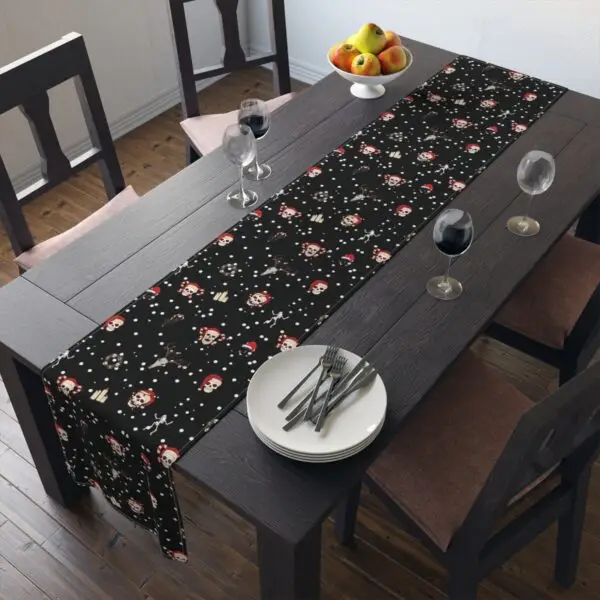 Nocturnal Yuletide Goth Holiday Table Runner (Cotton, Poly)