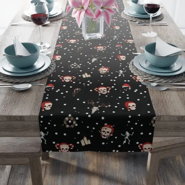 Nocturnal Yuletide Goth Holiday Table Runner (Cotton, Poly) - Image 20