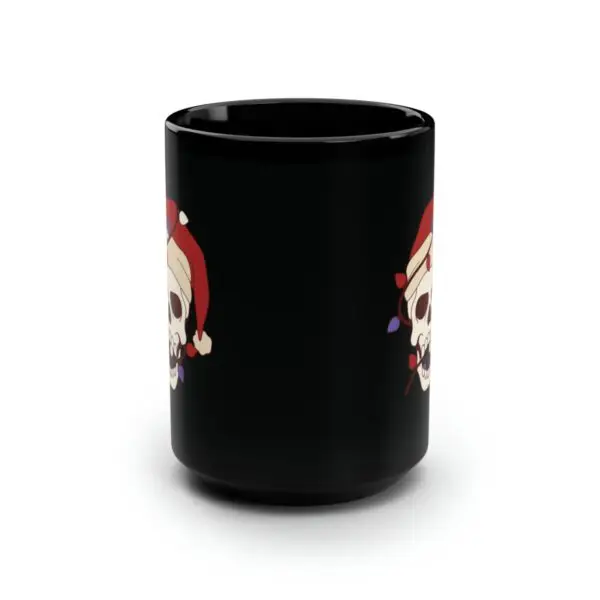 Skulliday Lights Goth Holiday Black Mug, 15oz