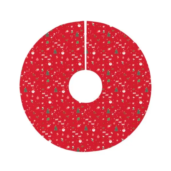 Red Festive Elegance Round Tree Skirt - Image 2