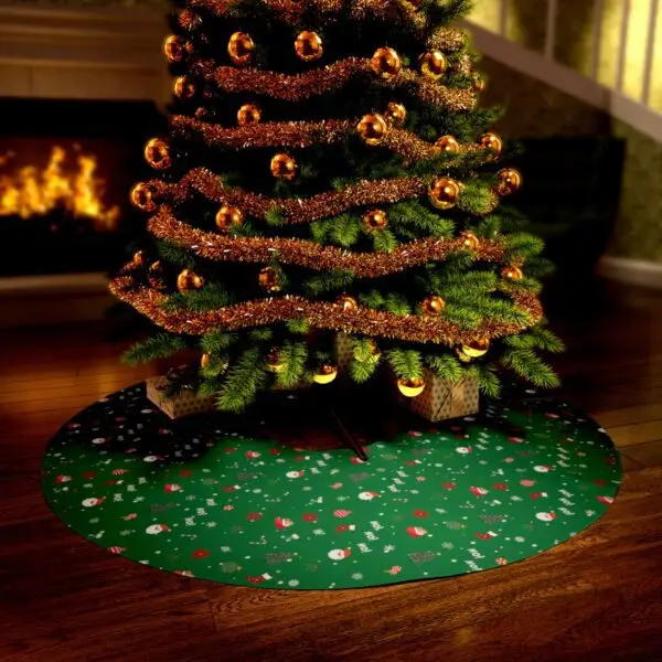Green Festive Elegance Round Tree Skirt