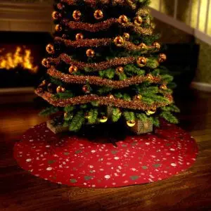 Red Festive Elegance Round Tree Skirt