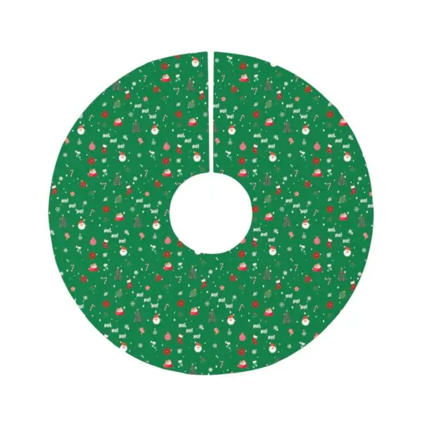 Green Festive Elegance Round Tree Skirt - Image 2