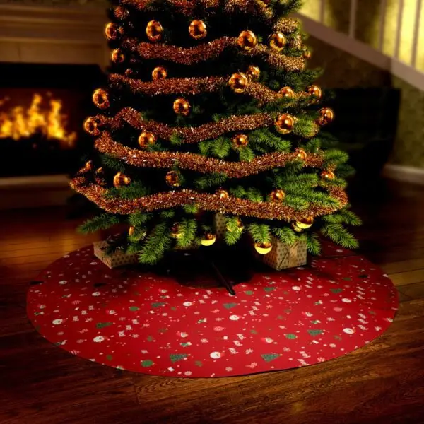 Red Festive Elegance Round Tree Skirt