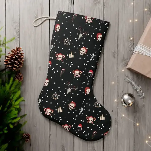 Nocturnal Yuletide Goth Santa Stocking - Image 3