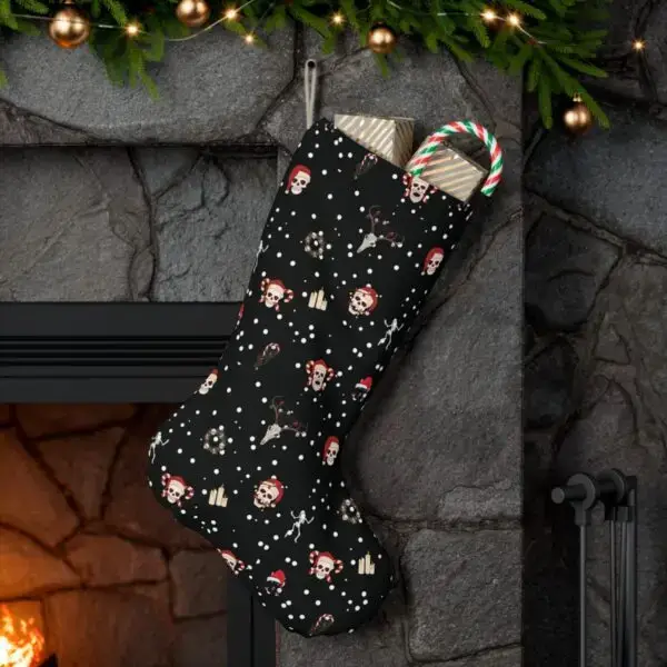 Nocturnal Yuletide Goth Santa Stocking - Image 4