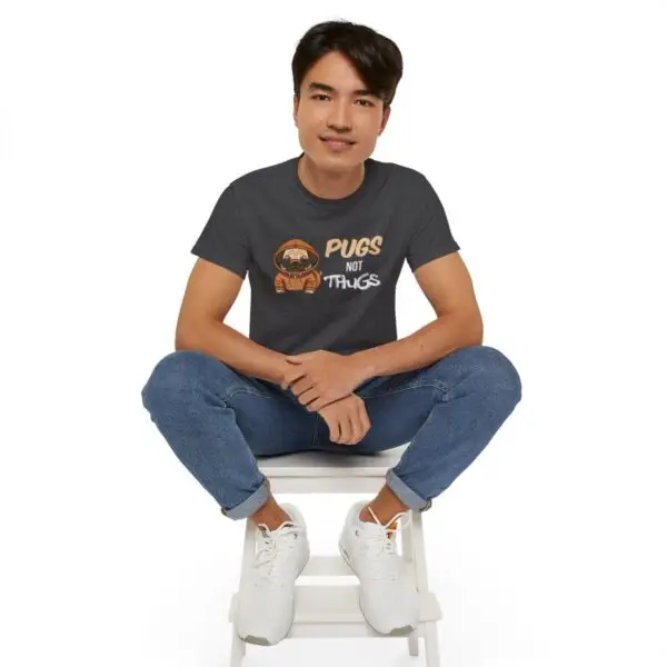 Pugs Not Thugs Unisex Ultra Cotton Tee - Dark - Image 53