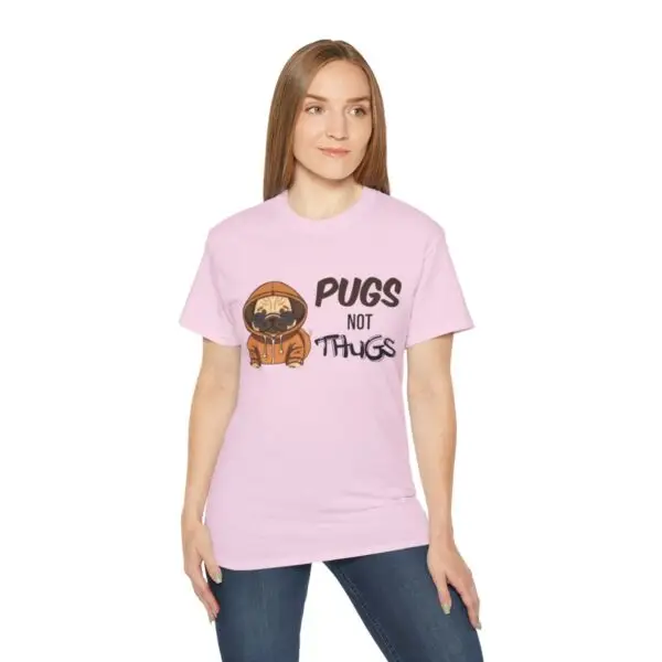 Pugs Not Thugs Unisex Ultra Cotton Tee - Light - Image 5